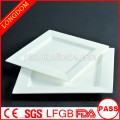 Weißes Porzellan quadratische Platte für Restaurant, keramische quadratische Platte